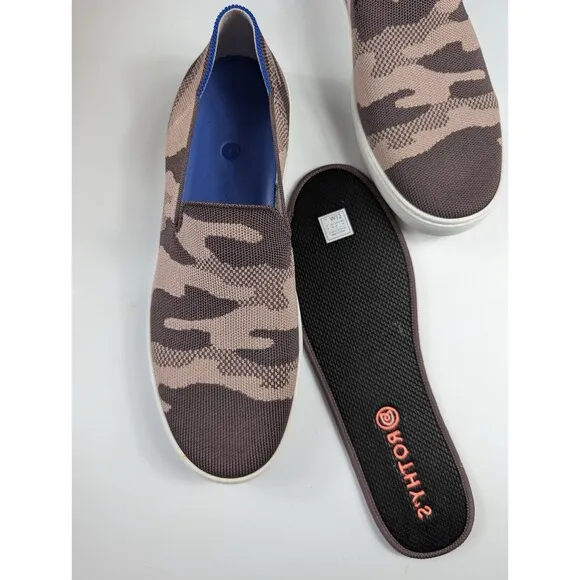 Rothy's Retired The Sneaker Slip On Taupe Camo Loafers Shoes Sneakers Size 12