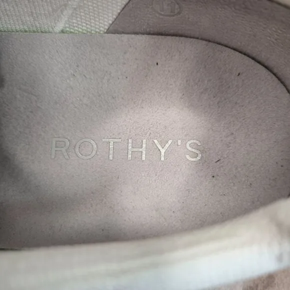 Rothy's RS01 Casual Sneakers Mens Sz 11 White Knit Low Top Sporty Comfort Shoes