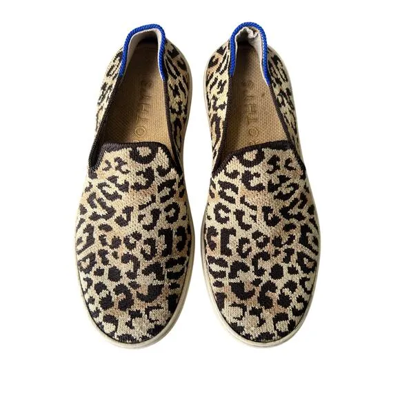 Rothys Slip on SNEAKER Womens Cat Leopard Print Limited Edition Loafers Size 5.5