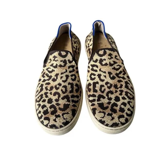 Rothys Slip on SNEAKER Womens Cat Leopard Print Limited Edition Loafers Size 5.5