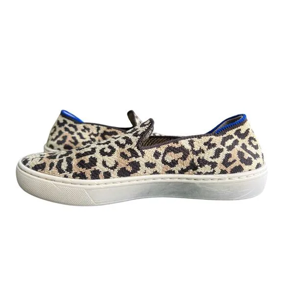 Rothys Slip on SNEAKER Womens Cat Leopard Print Limited Edition Loafers Size 5.5