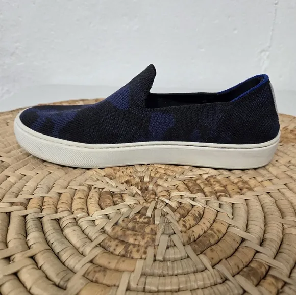 Rothy's The Original Blue Camo Slip On Sneaker Loafers 6.5