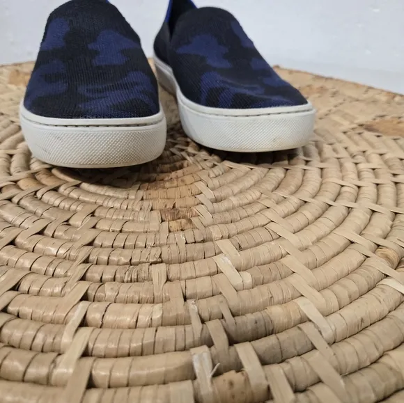 Rothy's The Original Blue Camo Slip On Sneaker Loafers 6.5