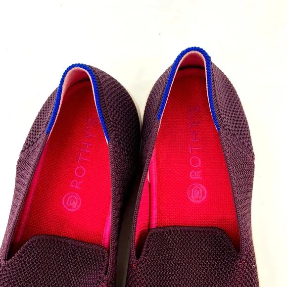 Rothy’s Women’s Burgundy Slip On The Original Loafers Sneaker Fig Shoes