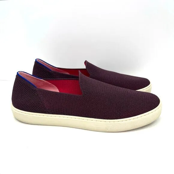 Rothy’s Women’s Burgundy Slip On The Original Loafers Sneaker Fig Shoes