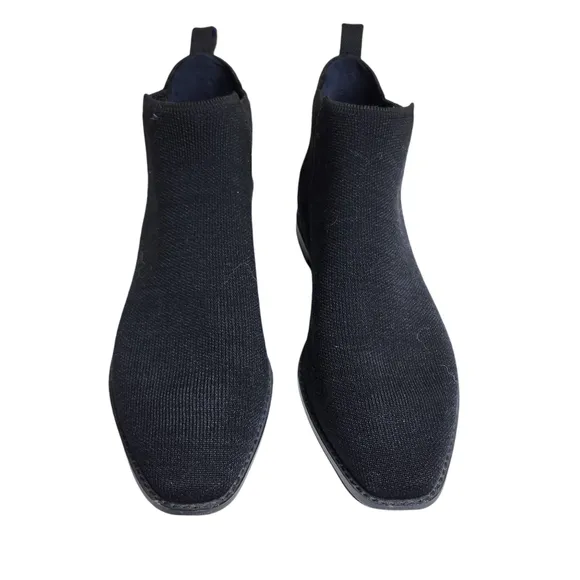 Rothys women's the black merino wool ankle Chelsea knit almond toe boots Sz 9.5