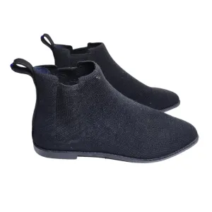 Rothys women's the black merino wool ankle Chelsea knit almond toe boots Sz 9.5