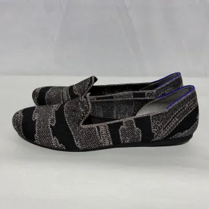 Rothy's Womens The Loafer Closed Toe Flat Heel Slip-On Shoes Black Shimmer W7.5