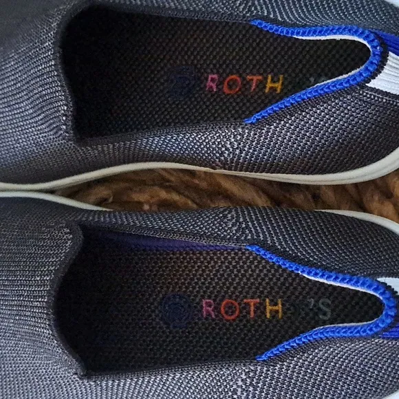 Rothy’s Youth Unisex Slip On Sneaker Loafers Dark Grey Knit Upper/White Soles K2