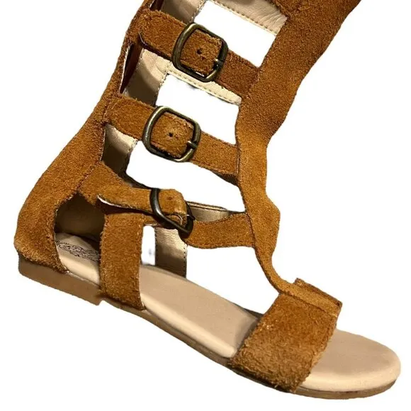 Royal Roe Boutique Sz 11/12 Suede Gladiator Boots Sandals