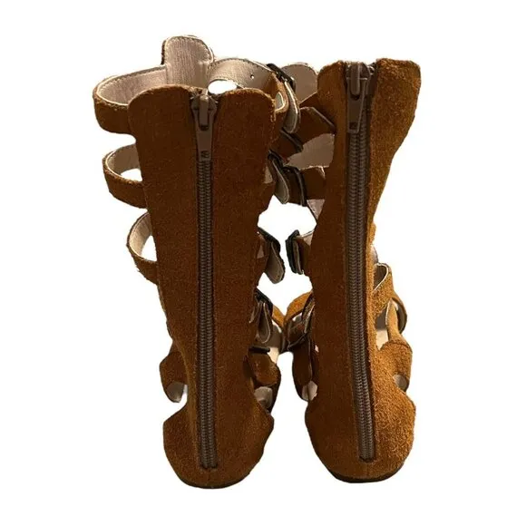 Royal Roe Boutique Sz 11/12 Suede Gladiator Boots Sandals