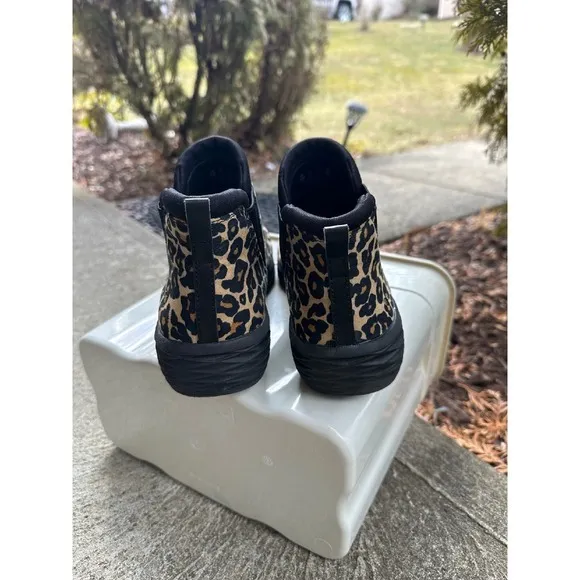 RYKA Leopard Print Ankle Boots Comfortable Slip‎ On Booties Water Repellant