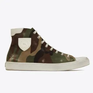 SAINT LAURENT BEDFORD CAMOUFLAGE CANVAS SNEAKERS 37
