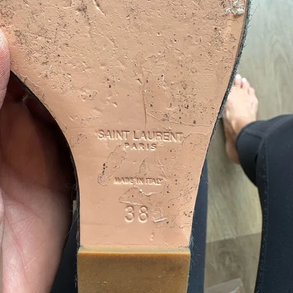 Saint Laurent Black Strappy Sandals