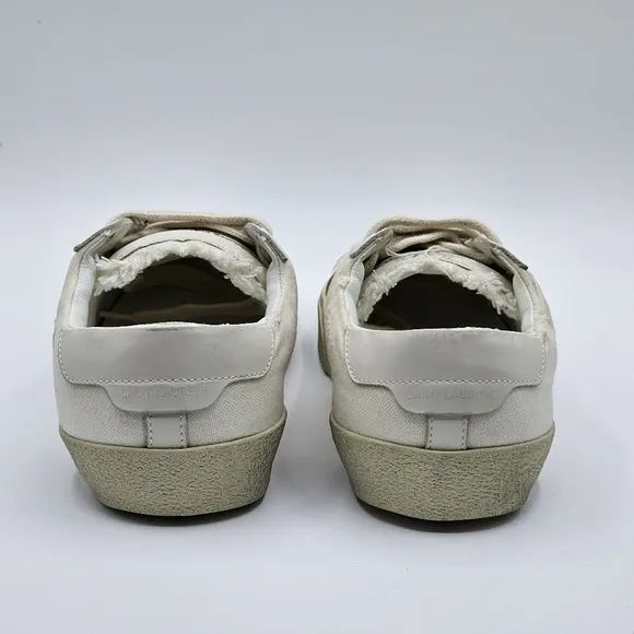 Saint Laurent distressed classic Court women's canvas sneakers