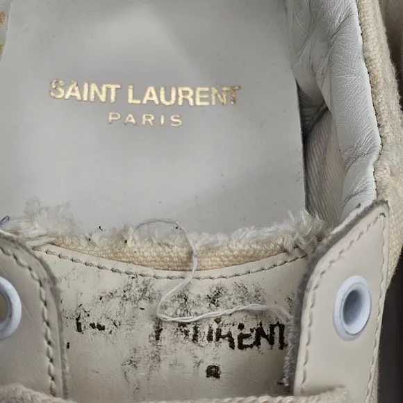 Saint Laurent distressed classic Court women's canvas sneakers