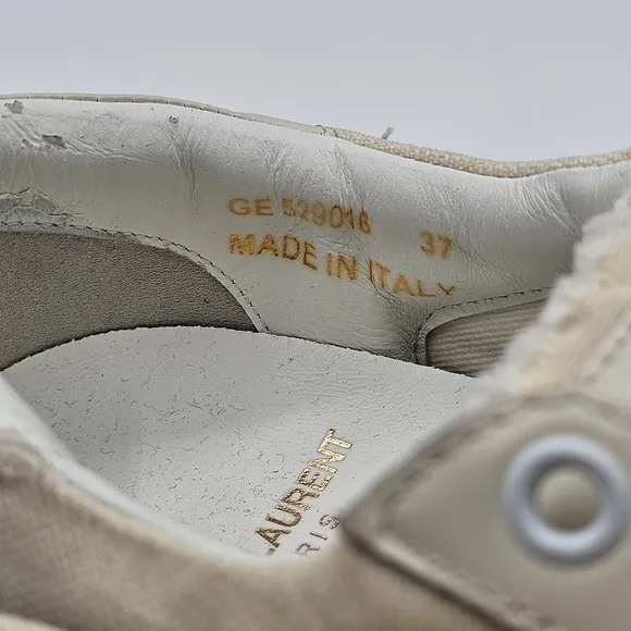 Saint Laurent distressed classic Court women's canvas sneakers