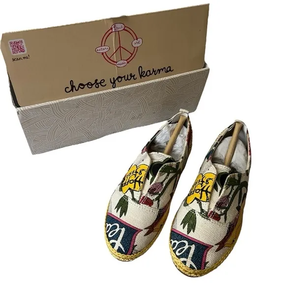 Sakroots Girls Riff Sneakers In White Peace