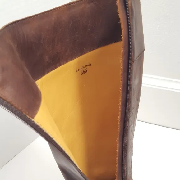 Saks Fifth Avenue brown leather riding boots 36.5