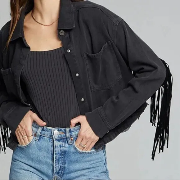 Saltwater Luxe Fringe Denim Jacket