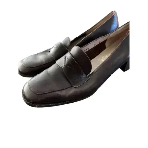 Salvatore Ferragamo Boutique Brown Slip On Leather Loafers Size 9B