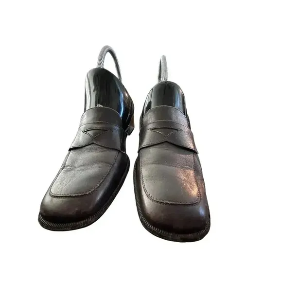 Salvatore Ferragamo Boutique Brown Slip On Leather Loafers Size 9B