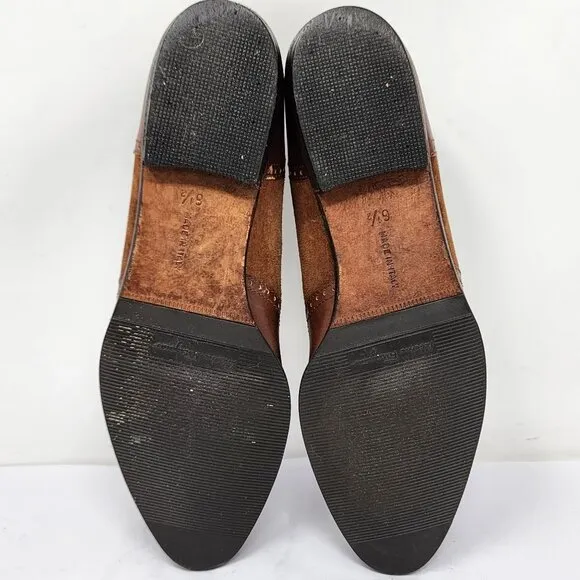 Salvatore Ferragamo Italian Brown Leather &amp; Suede Loafers Women's Size 6.5