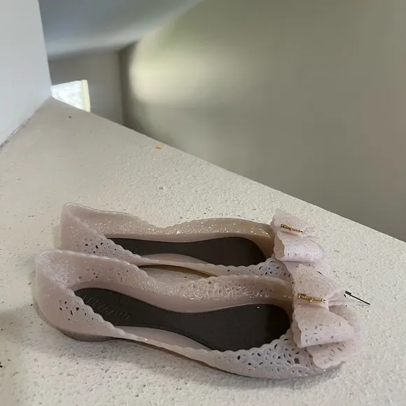 Salvatore Ferragamo Jelly Beige Ballet Flat  Comfort Sandals Closed Toes 7