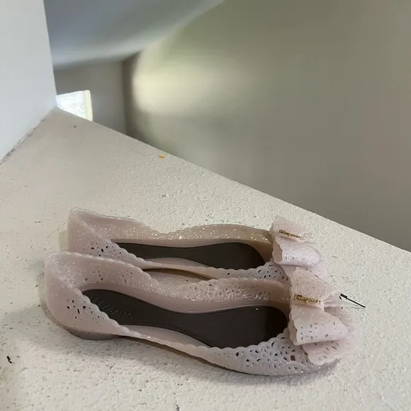 Salvatore Ferragamo Jelly Beige Ballet Flat  Comfort Sandals Closed Toes 7