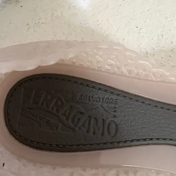 Salvatore Ferragamo Jelly Beige Ballet Flat  Comfort Sandals Closed Toes 7