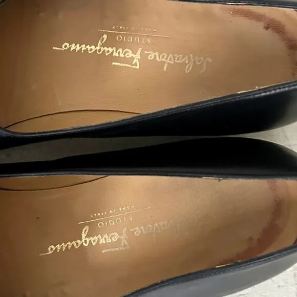 Salvatore Ferragamo leather loafers Kiltie tassel preppy black dress shoes 10 B​