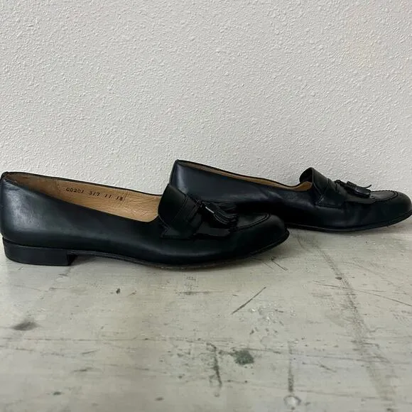 Salvatore Ferragamo leather loafers Kiltie tassel preppy black dress shoes 10 B​
