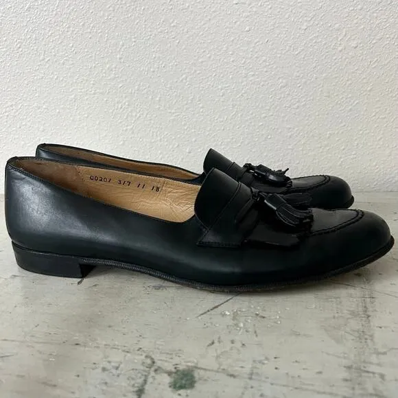 Salvatore Ferragamo leather loafers Kiltie tassel preppy black dress shoes 10 B​