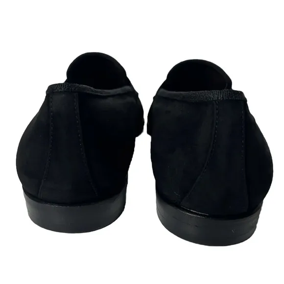 Salvatore Ferragamo Loafer Slip On Shoes Black Suede 7.5 US