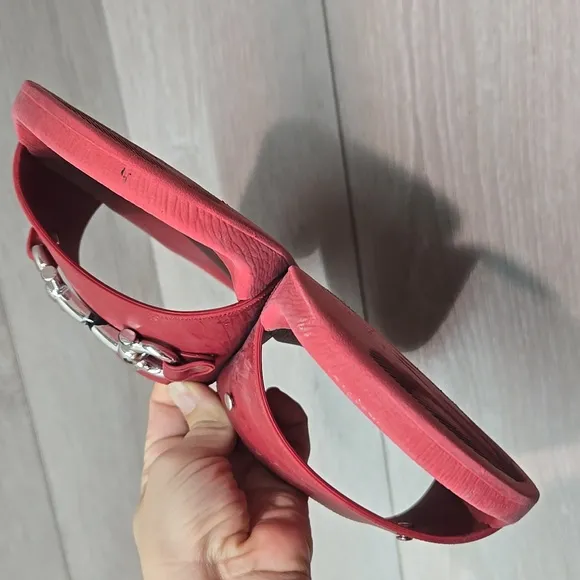 Salvatore Ferragamo Men Red Slide Sandals Shoes Sz 10M