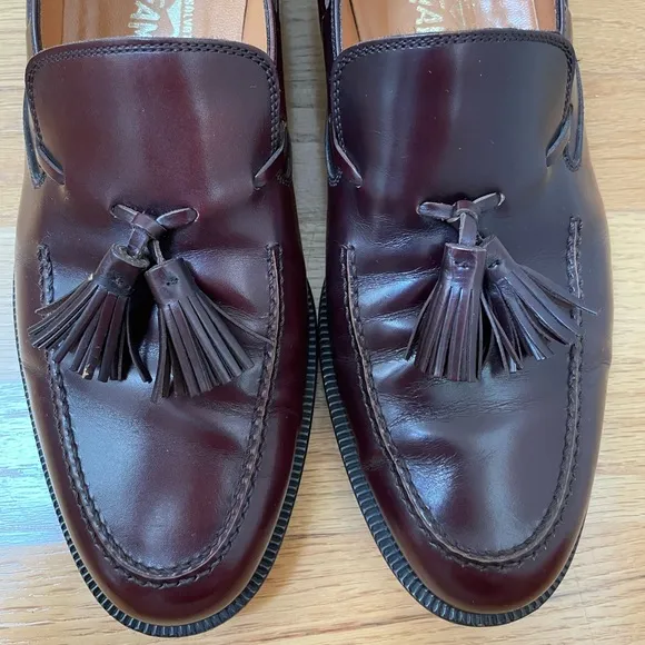 Salvatore Ferragamo Men’s Leather Loafers in Burgundy Color