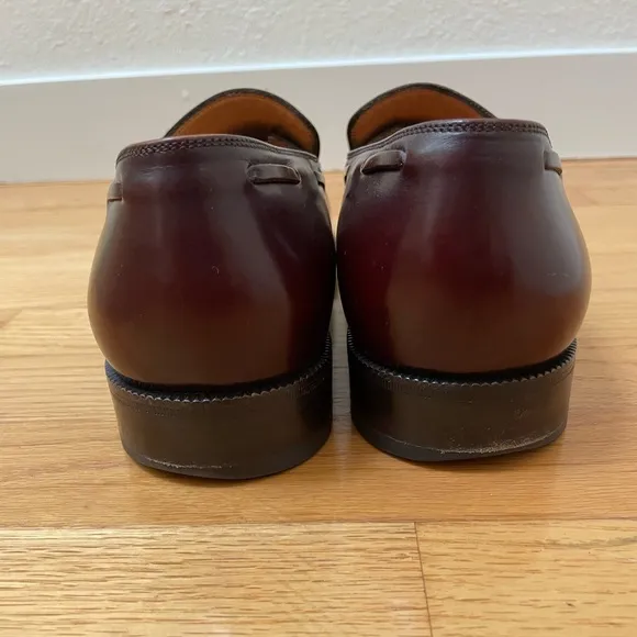 Salvatore Ferragamo Men’s Leather Loafers in Burgundy Color