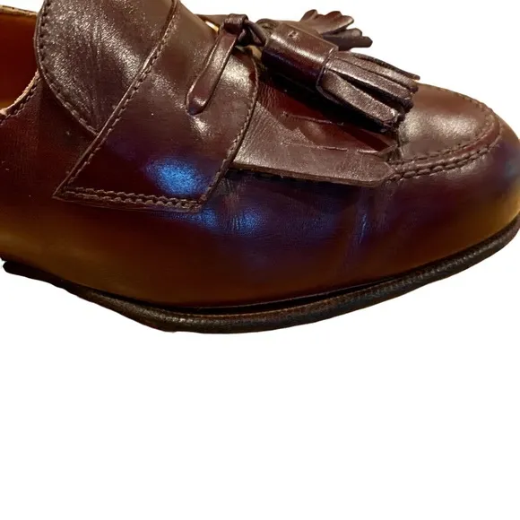 Salvatore Ferragamo Oxblood Santander Kiltie Tassel Loafers‎ 10.5 EE