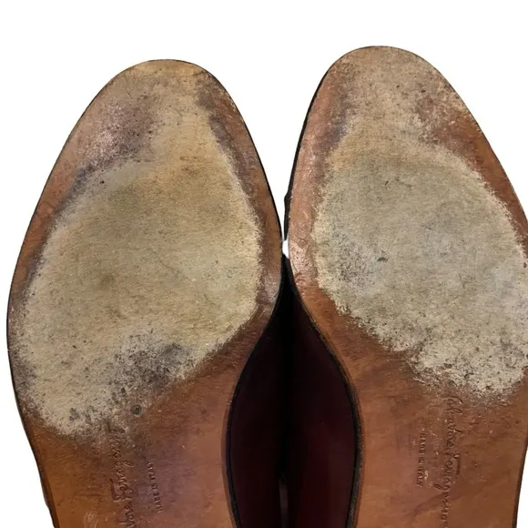 Salvatore Ferragamo Oxblood Santander Kiltie Tassel Loafers‎ 10.5 EE