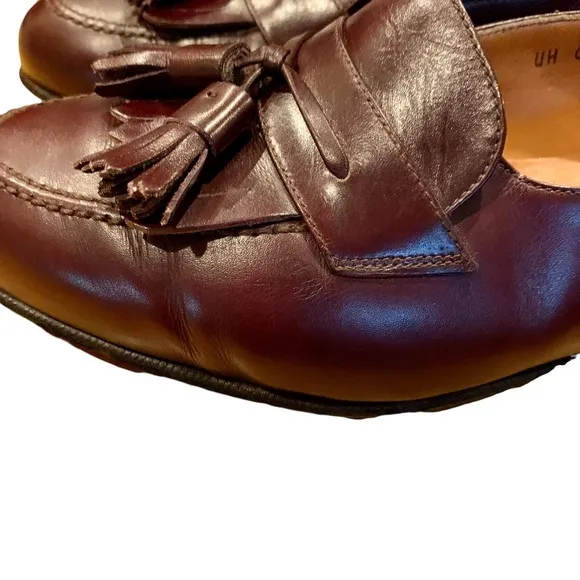 Salvatore Ferragamo Oxblood Santander Kiltie Tassel Loafers‎ 10.5 EE