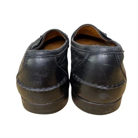 Salvatore Ferragamo Studio Men's 10 Black Leather Dress Loafers Kiltie Tassels