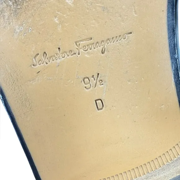 Salvatore Ferragamo Vintage Kiltie Tassels Leather Penny Loafers Black 9.5D