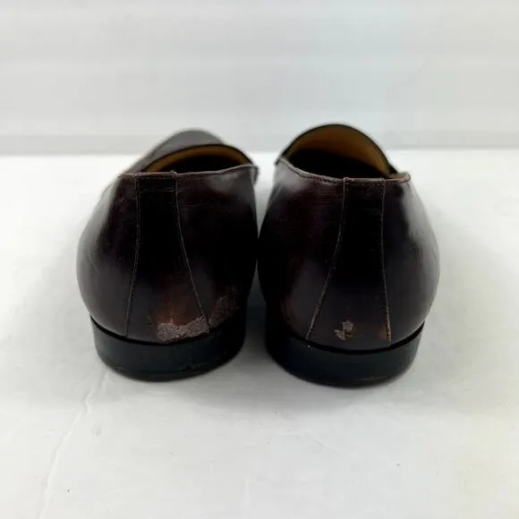 Salvatore Ferragamo Women's Slip On Leather Loafers Brown