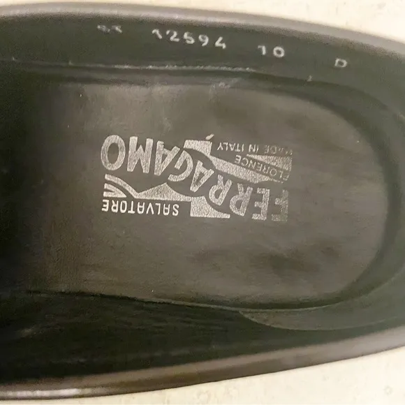 Salvatore FerragamoBlack Silver Slip On Loafers Moccasins