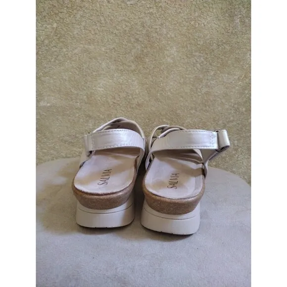 Salvia Birch Leather Sandals Comfort Cork Platform Sz 40 NWB