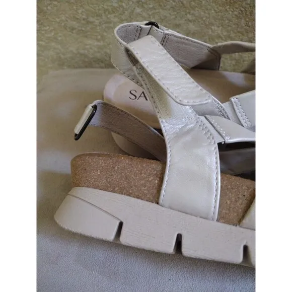 Salvia Birch Leather Sandals Comfort Cork Platform Sz 40 NWB