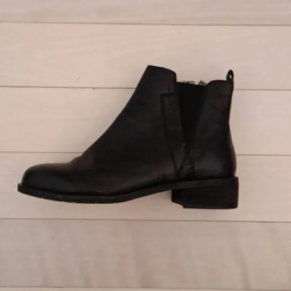 Salvia Women's Side Zipper Chelsea Ankle Boots Black Size 37
