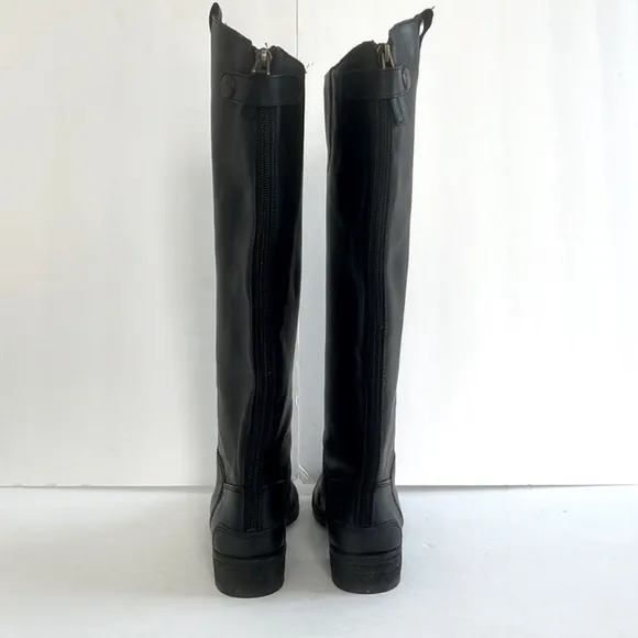 Sam Edelman $200 Penny Knee High Riding Black Leather Riding Boots Size 6 NWT