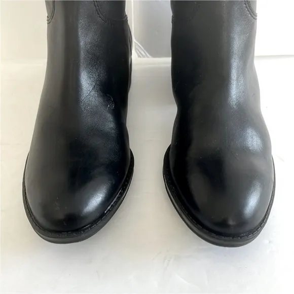 Sam Edelman $200 Penny Knee High Riding Black Leather Riding Boots Size 6 NWT