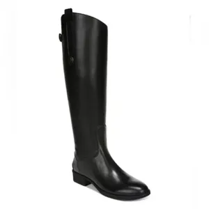 Sam Edelman $200 Penny Knee High Riding Black Leather Riding Boots Size 6 NWT